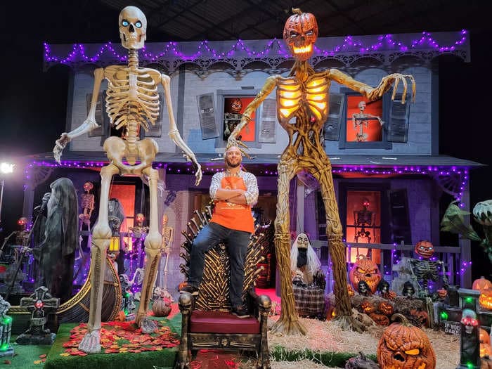 I made Home Depot's 12-foot skeleton. My job is being a professional Halloween geek - here's what it's like.