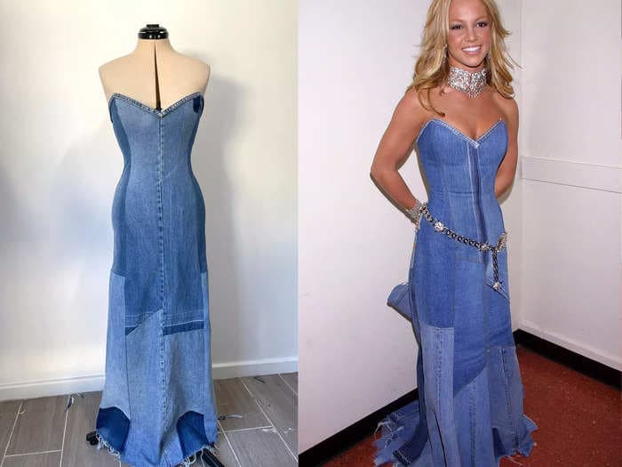 A designer re-created Britney Spear's iconic denim dress for just $10 with thrift store jeans