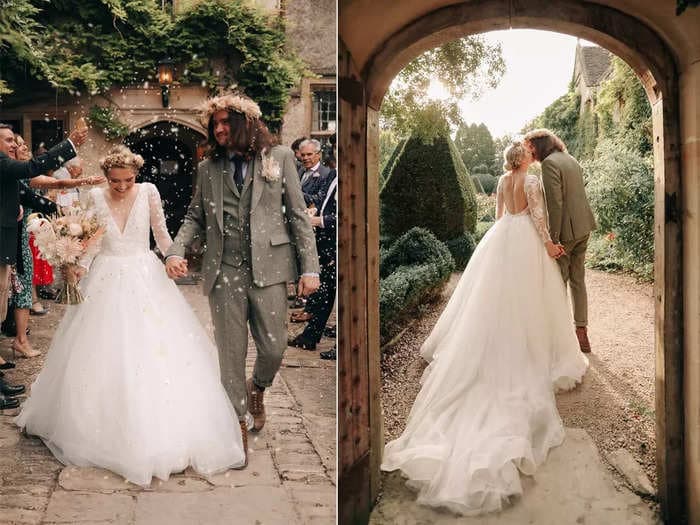 A couple's sensory-friendly wedding in an idyllic English garden included an intimate picnic, earplugs, and outdoor games