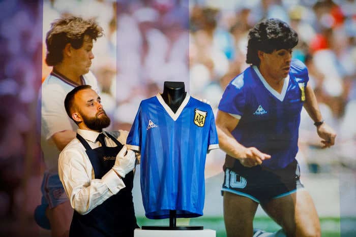 A retired English soccer player who swapped jerseys with Diego Maradona just sold the traded shirt for $9.3 million.