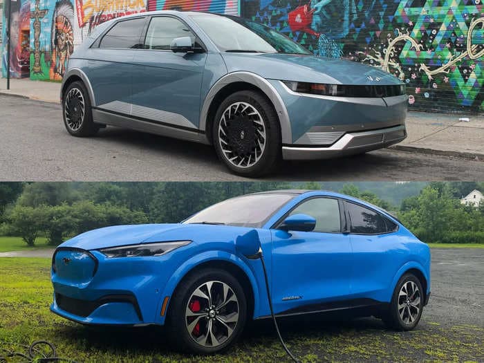 Why I'd buy the Hyundai Ioniq 5 over the Ford Mustang Mach-E after driving both electric SUVs