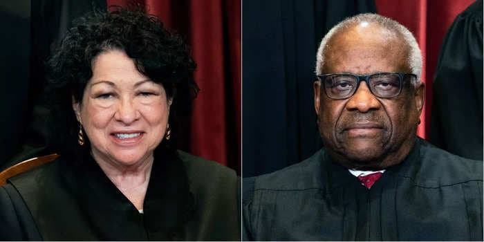 Sonia Sotomayor says Clarence Thomas 'cares deeply about the Court' as some Democrats call for his resignation over his wife's push to overturn the 2020 election