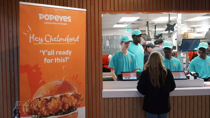 Popeyes' UK restaurants are proving so popular that customers at one location lined up from 5:00 a.m. to get their hands on fried chicken