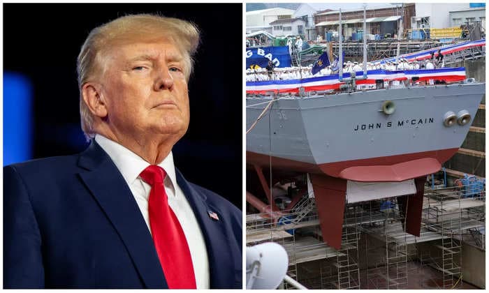 Trump's White House wanted the US Navy to hide a warship named after John McCain when the president visited Japan in 2019, emails show