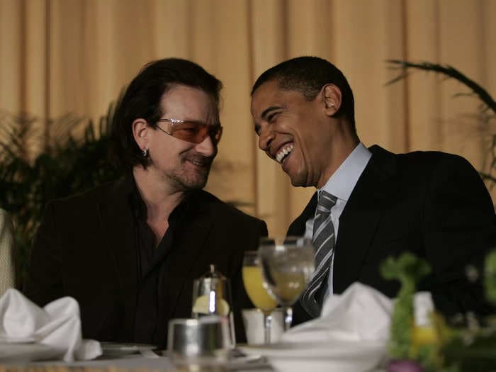 Bono says he passed out in the Lincoln Bedroom at the White House after having a drink with President Obama