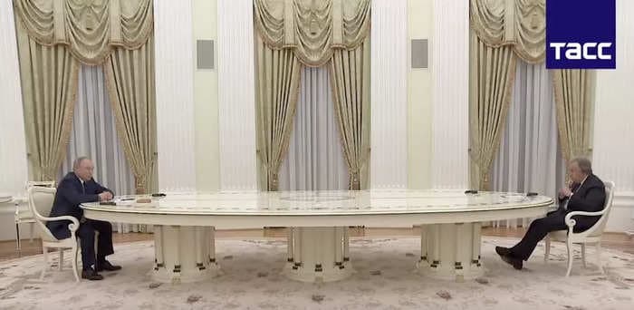 Putin's ludicrously long table was an anti-COVID-19 measure to ensure 15ft between him and others, report says