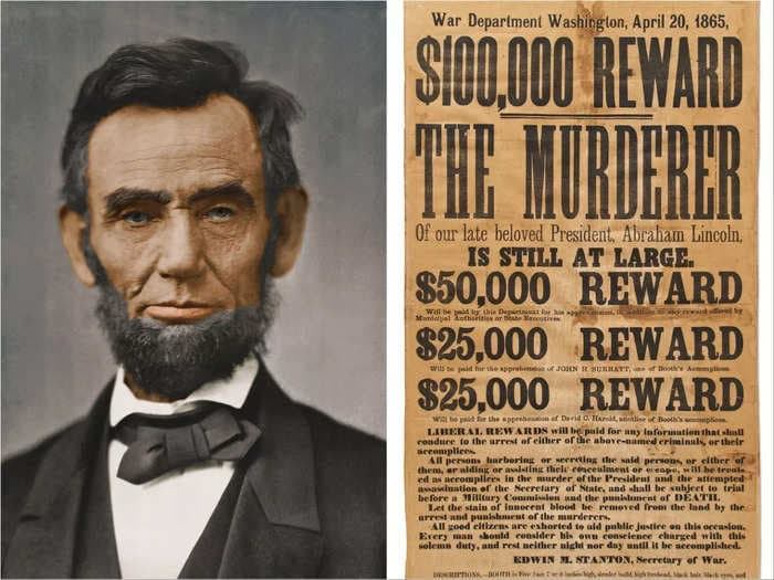 A rare poster offering a reward for Abraham Lincoln's murderer John Wilkes Booth, and his accomplices, was sold for $166,000