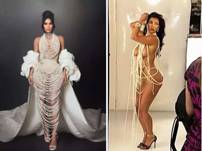 Kim Kardashian's Met Gala look is a shapewear-ified reference to the 'you're doing amazing sweetie' meme