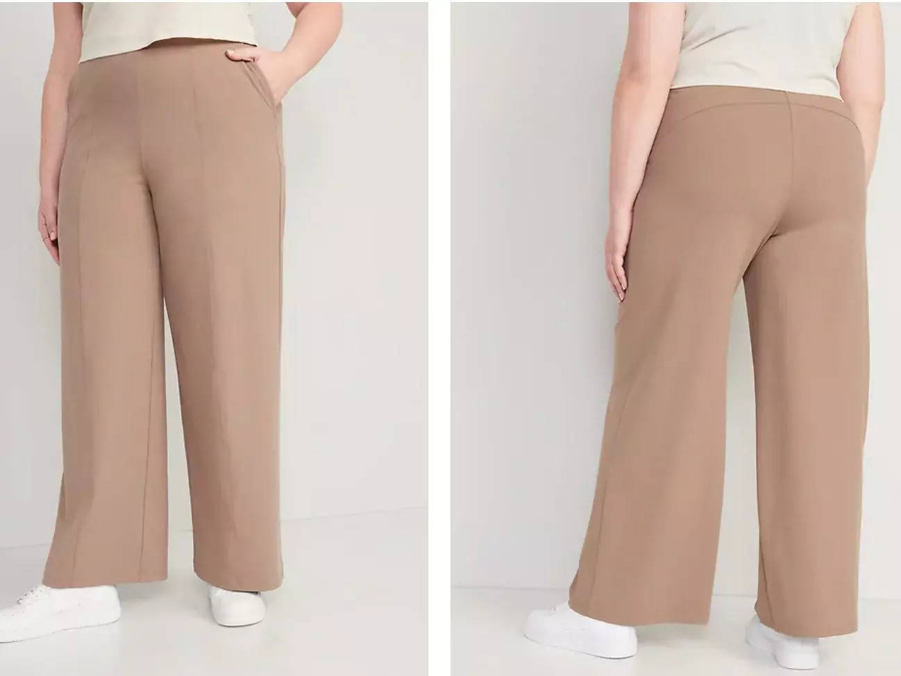 I swear by these $44 Old Navy yoga pants that look like slacks and are my  go-to airplane outfit