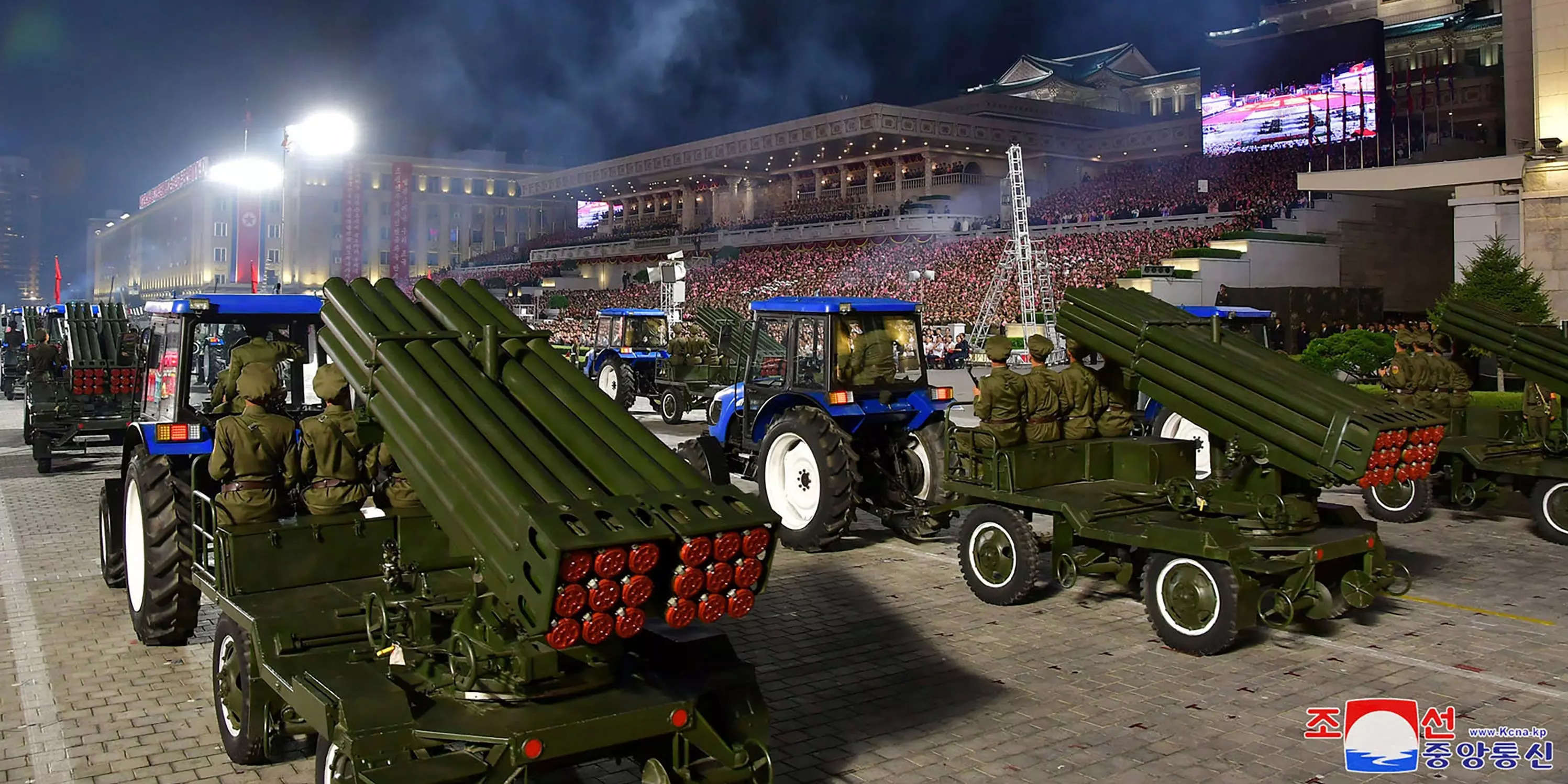 North Korea Displays Tractor-Turned-Missile Launchers at Military Parade