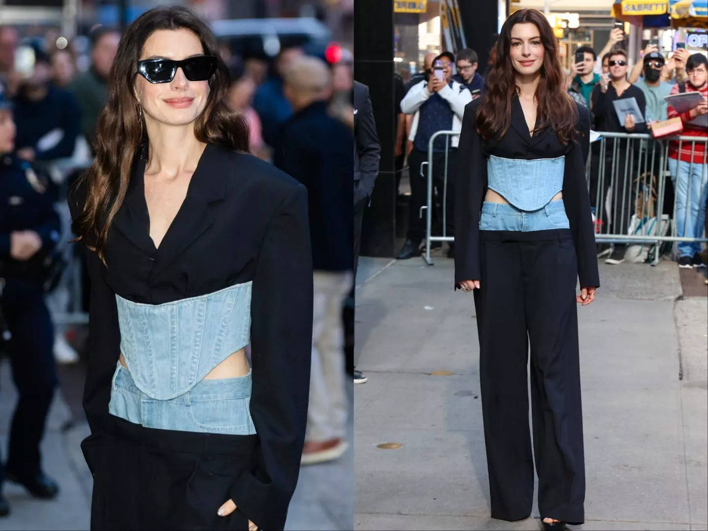 Anne Hathaway just wore 3 of fall's hottest trends in one outfit