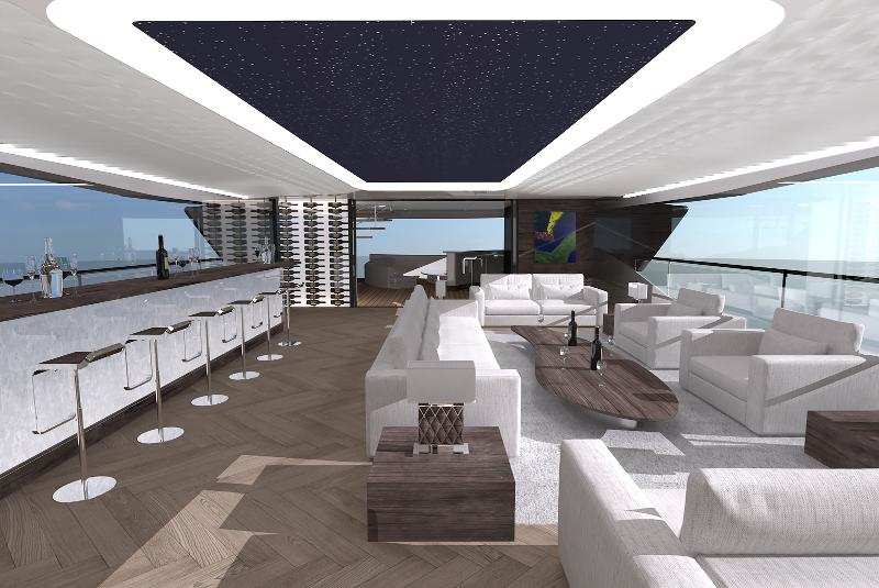 The Yacht Has A Large Living Room That Can Fit 12 People