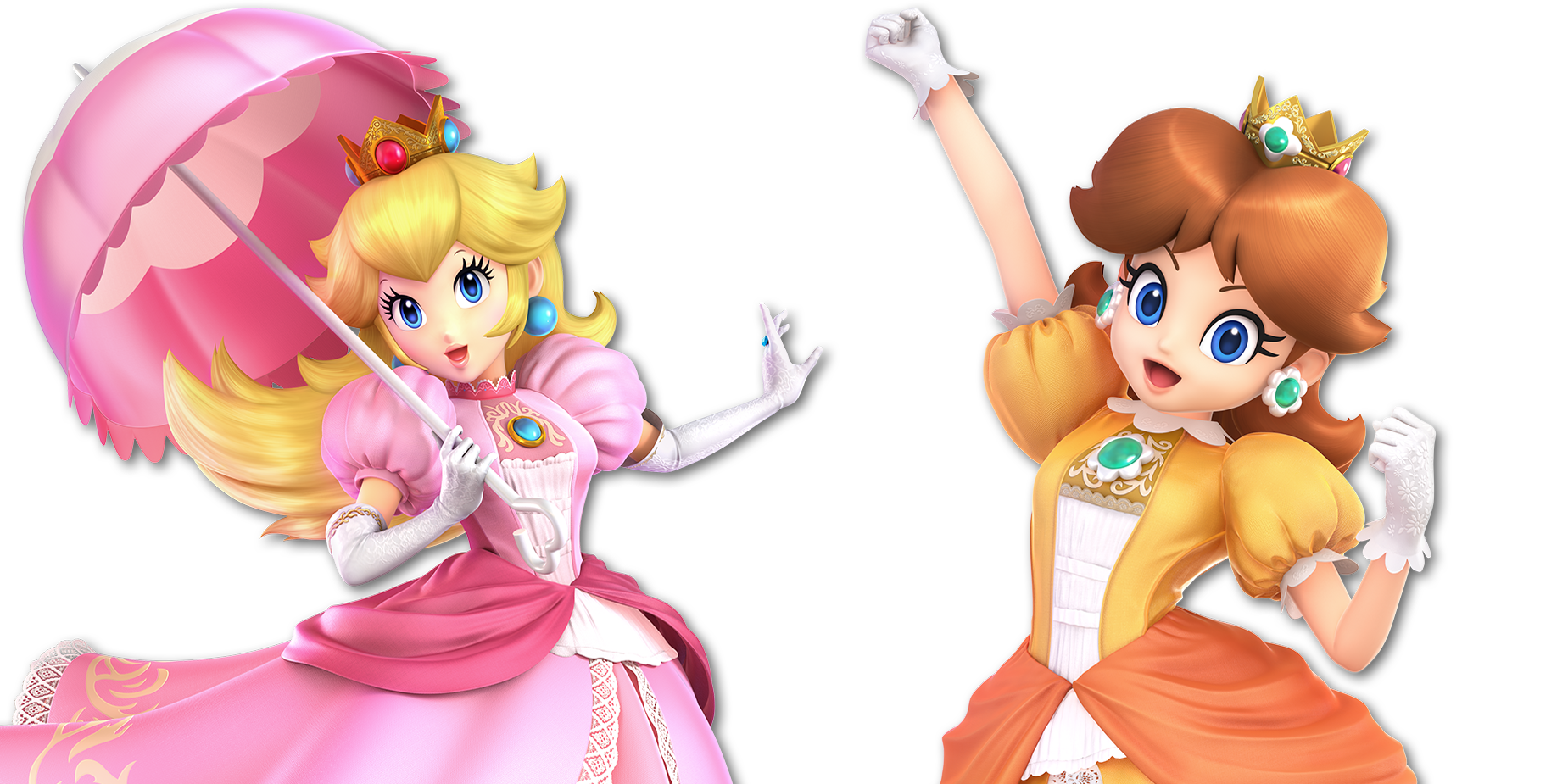 Princess Peach and Princess Daisy.