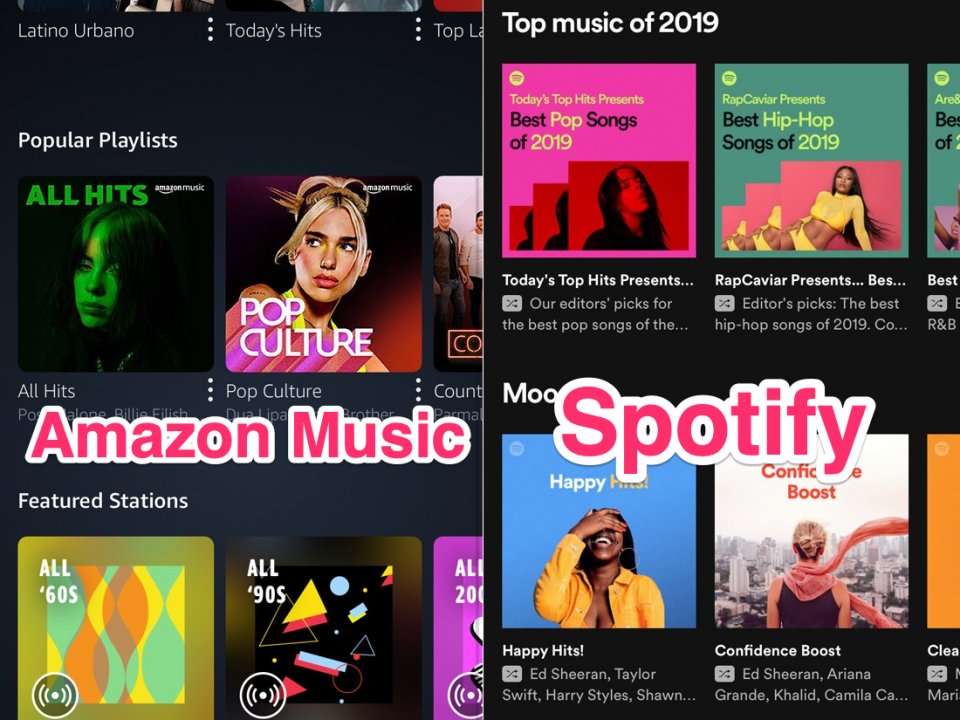 I tried out the free versions of both Amazon Music and Spotify to ...