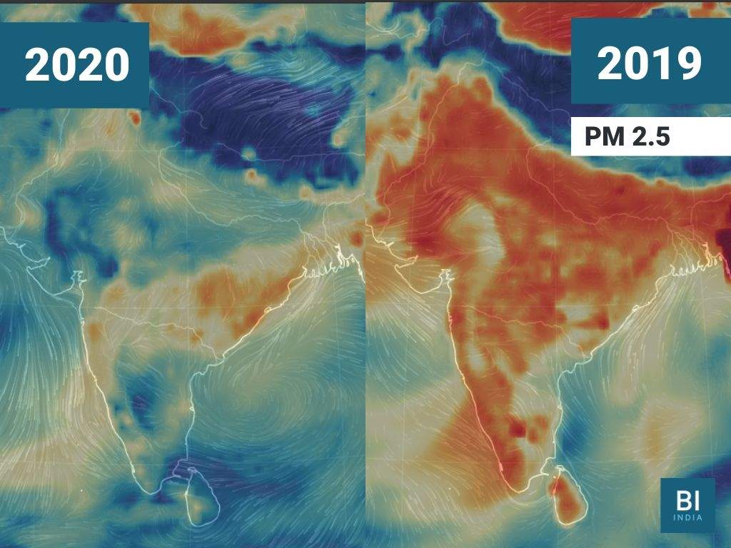 latest satellite map of india 2020 Weather Maps Show How India S Coronavirus Lockdown Is Helping latest satellite map of india 2020