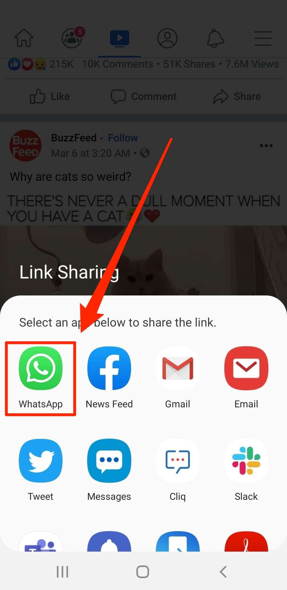 How to share Facebook videos on WhatsApp by sending a direct link to your contacts
