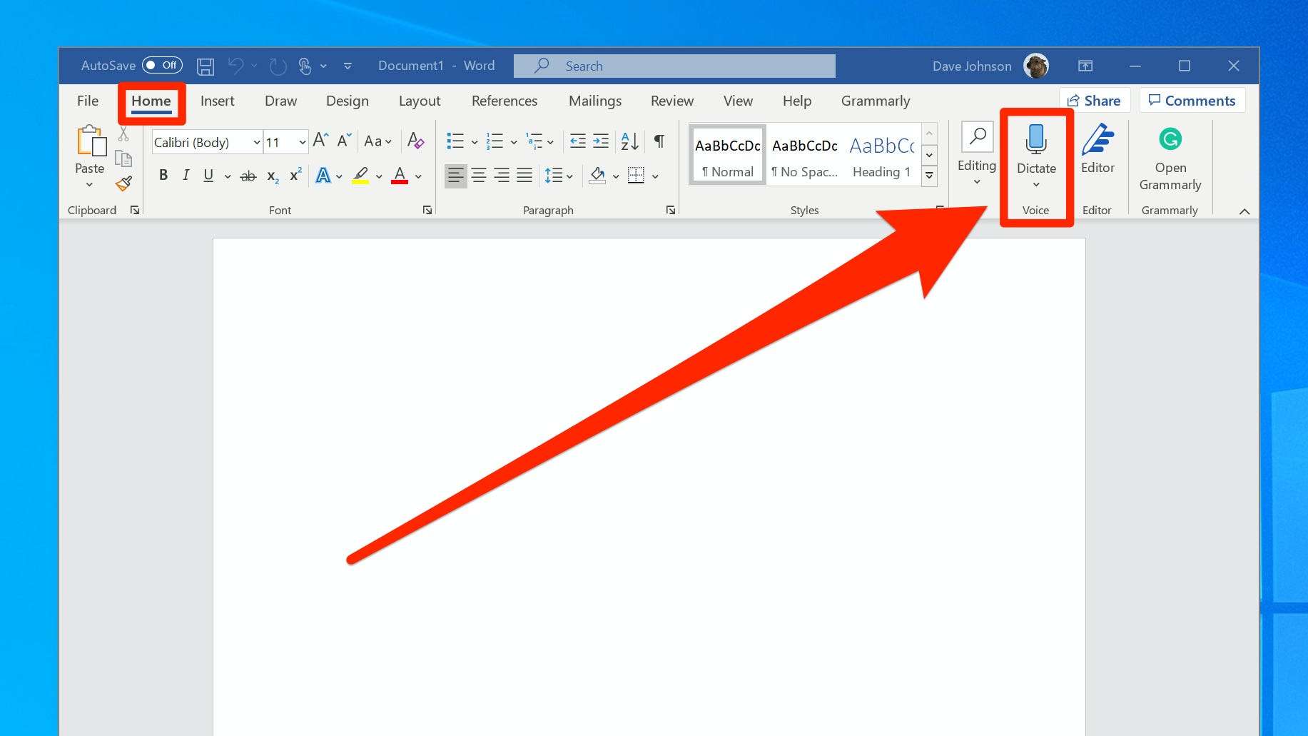 how to make speech to text in word