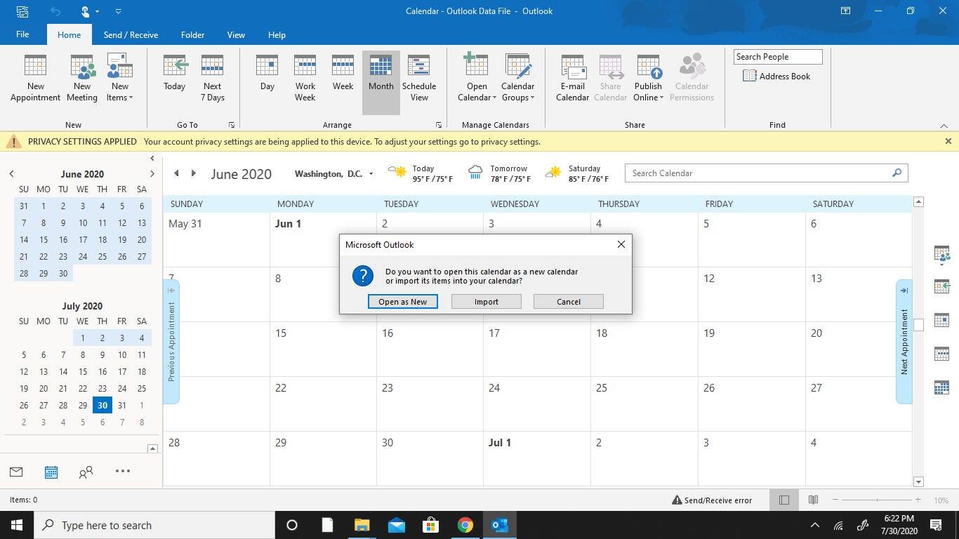 how to add outlook calendar to google calendar on mac
