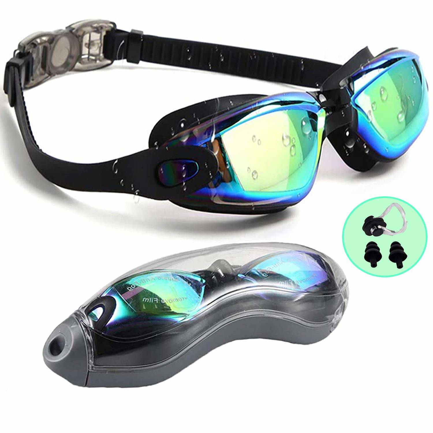 Women Swimming Goggles No Leaking Anti Fog UV Protection Swim Goggles Quick Adjustable Soft Silicone Swim Glasses with Zipper Bags for Men Kids Junior 