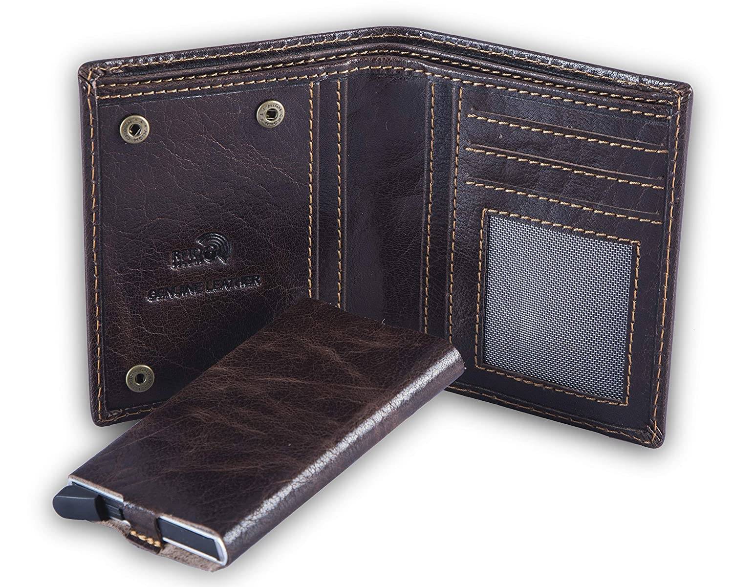 Coin Holder Wallet Premium VISCONTI Blue  Black Cardholder Wallet Leather Wallets for Men Slim Leather Wallet with RFID VSL33
