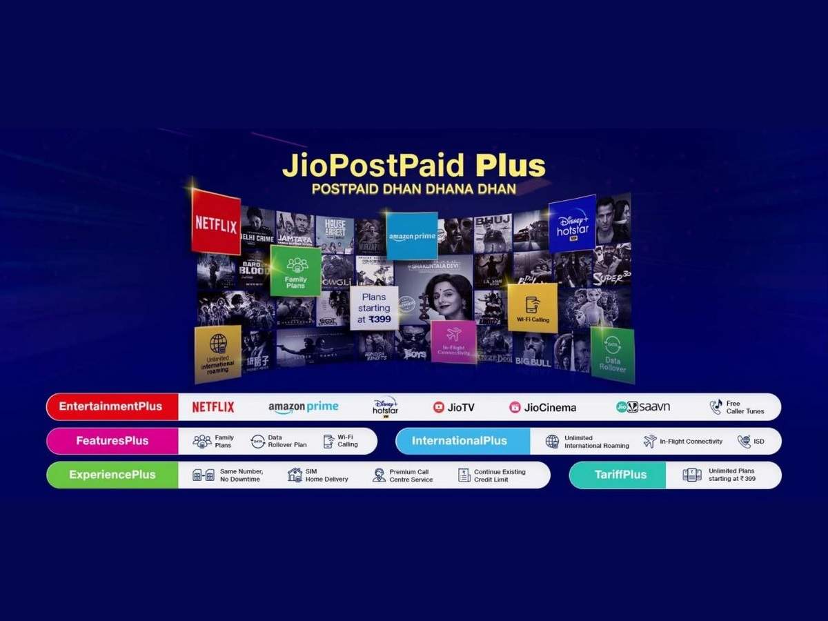 Jio S New Postpaid Plans Offer Unlimited Calling Netflix Prime Video And Disney Hotstar Subscription Business Insider India