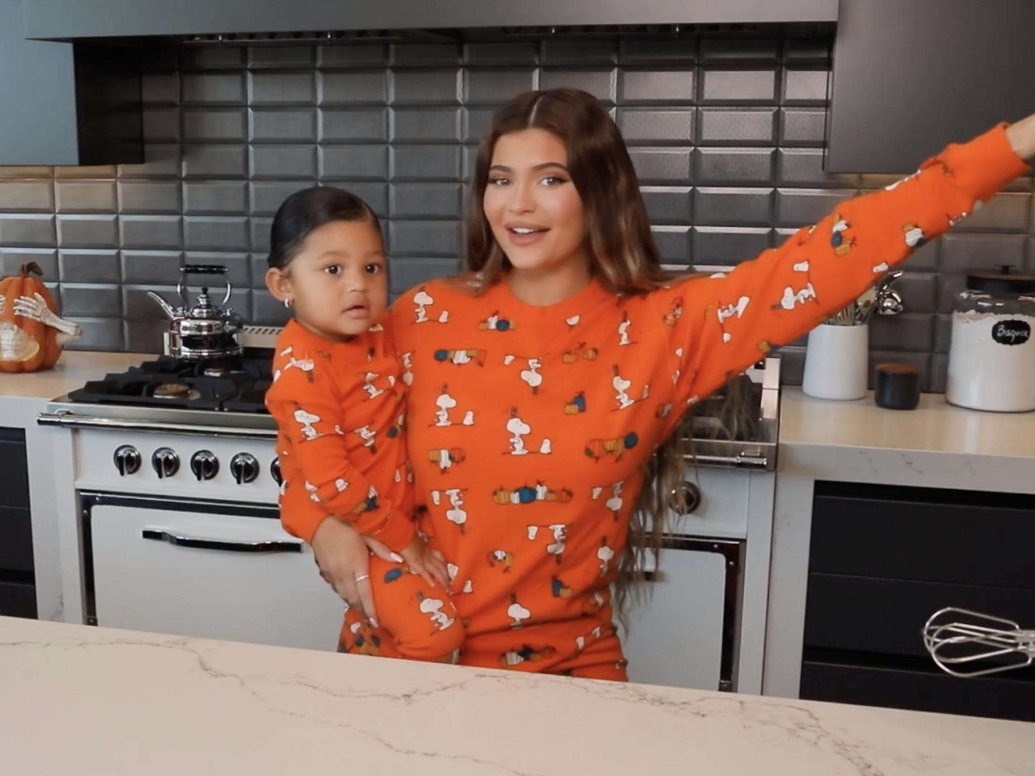 Kylie Jenner and her daughter Stormi wore matching pajamas for an ...