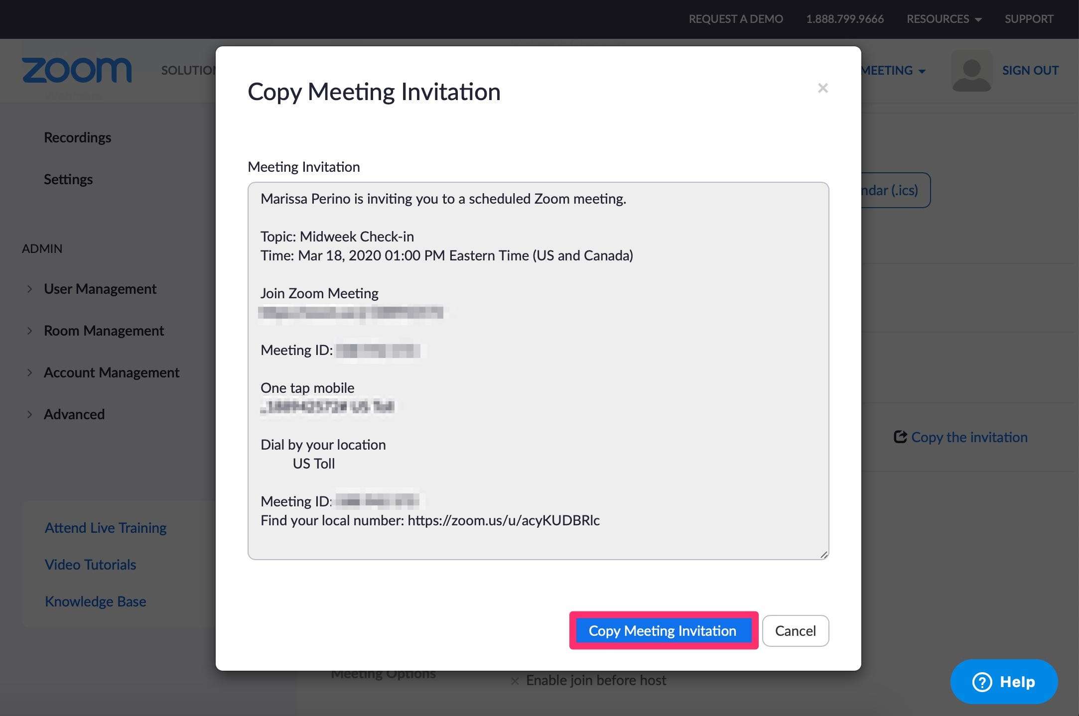 how to set up a zoom call