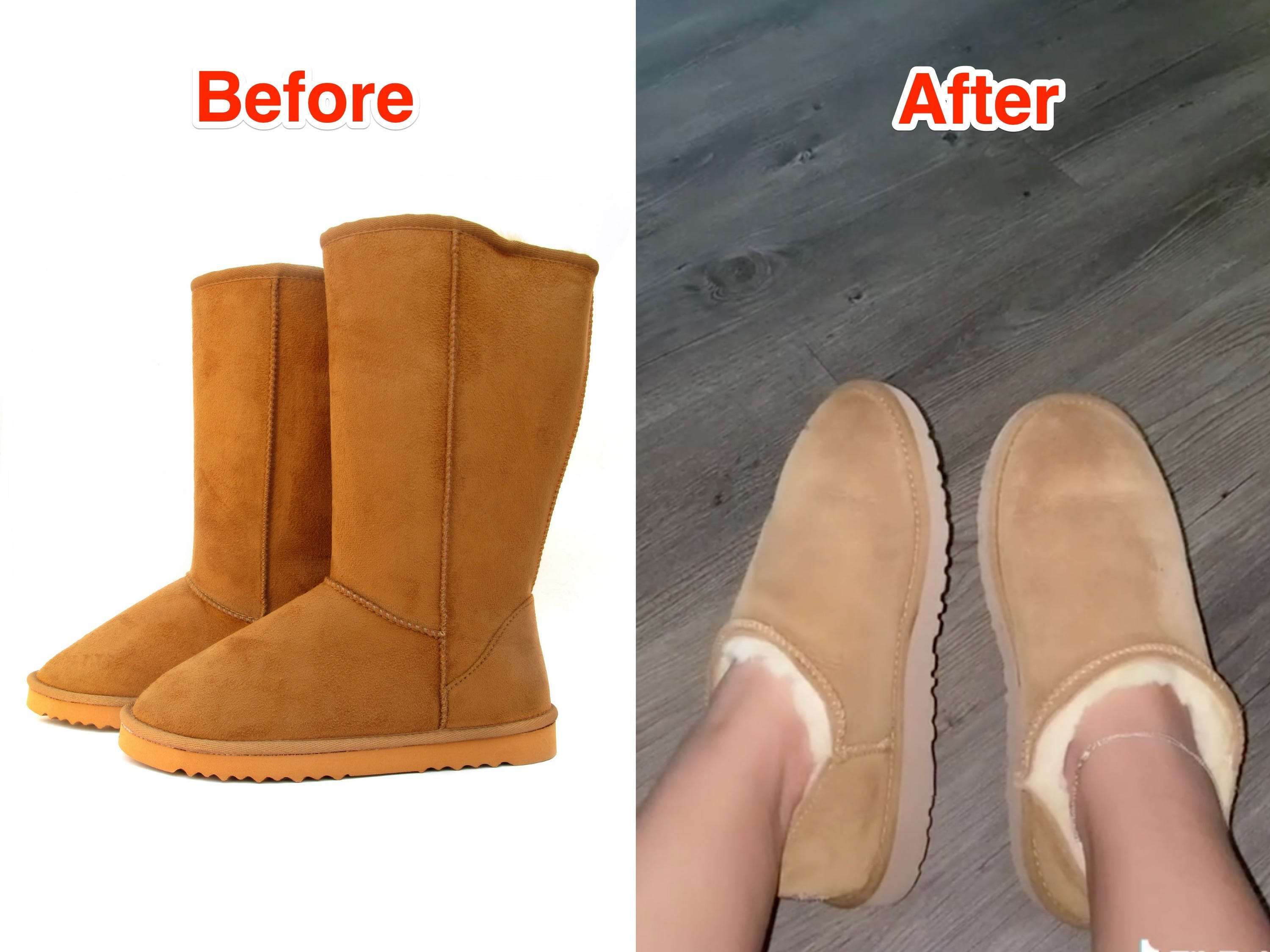 cutting their Ugg boots into slippers