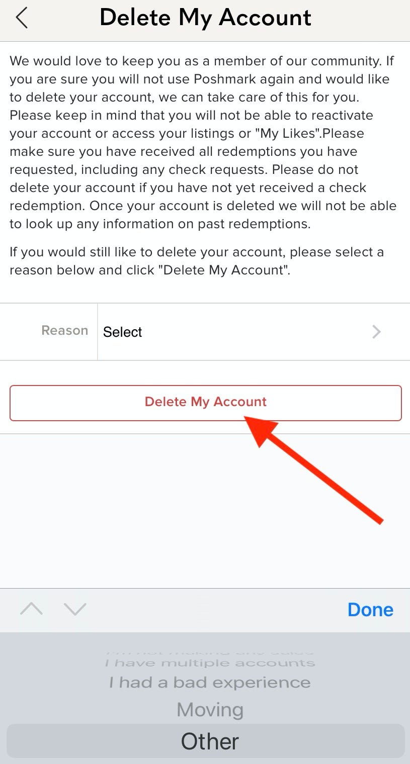 How to delete a Poshmark account from your computer or mobile