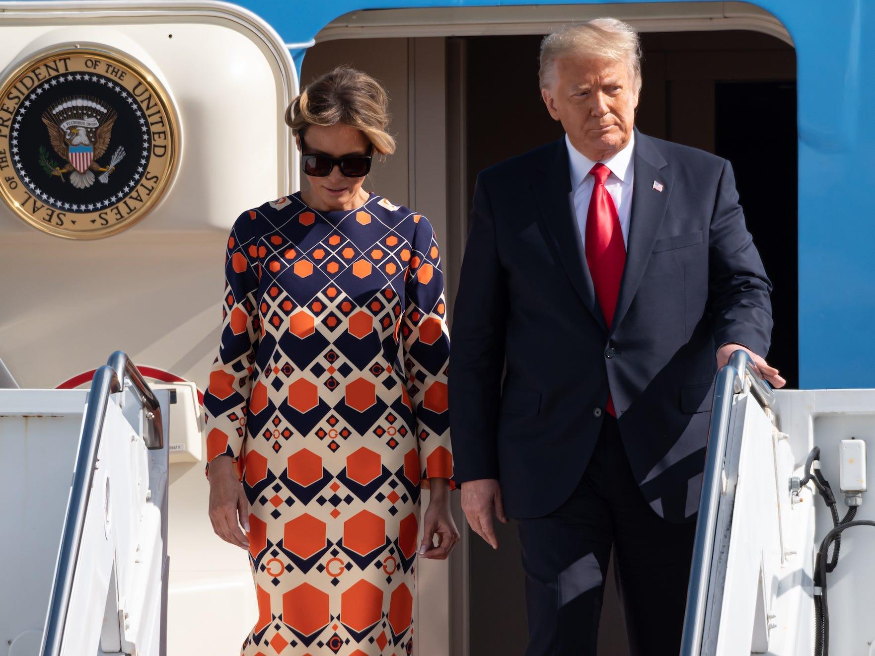 Melania Trump arrived in Florida wearing a $3,700 orange dress after ...