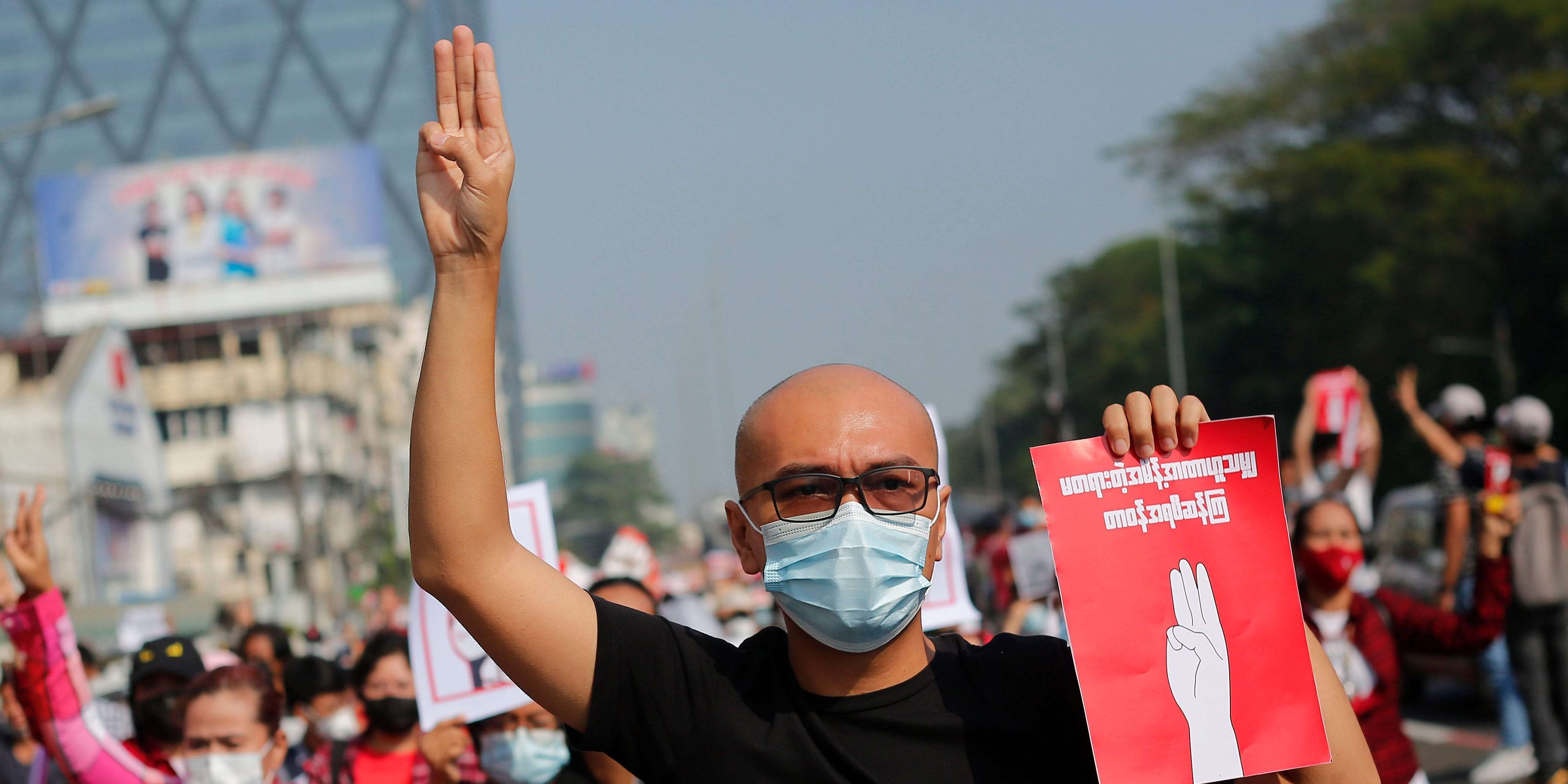 Myanmar Protesters Adopt Three Finger Salute From The Hunger Games