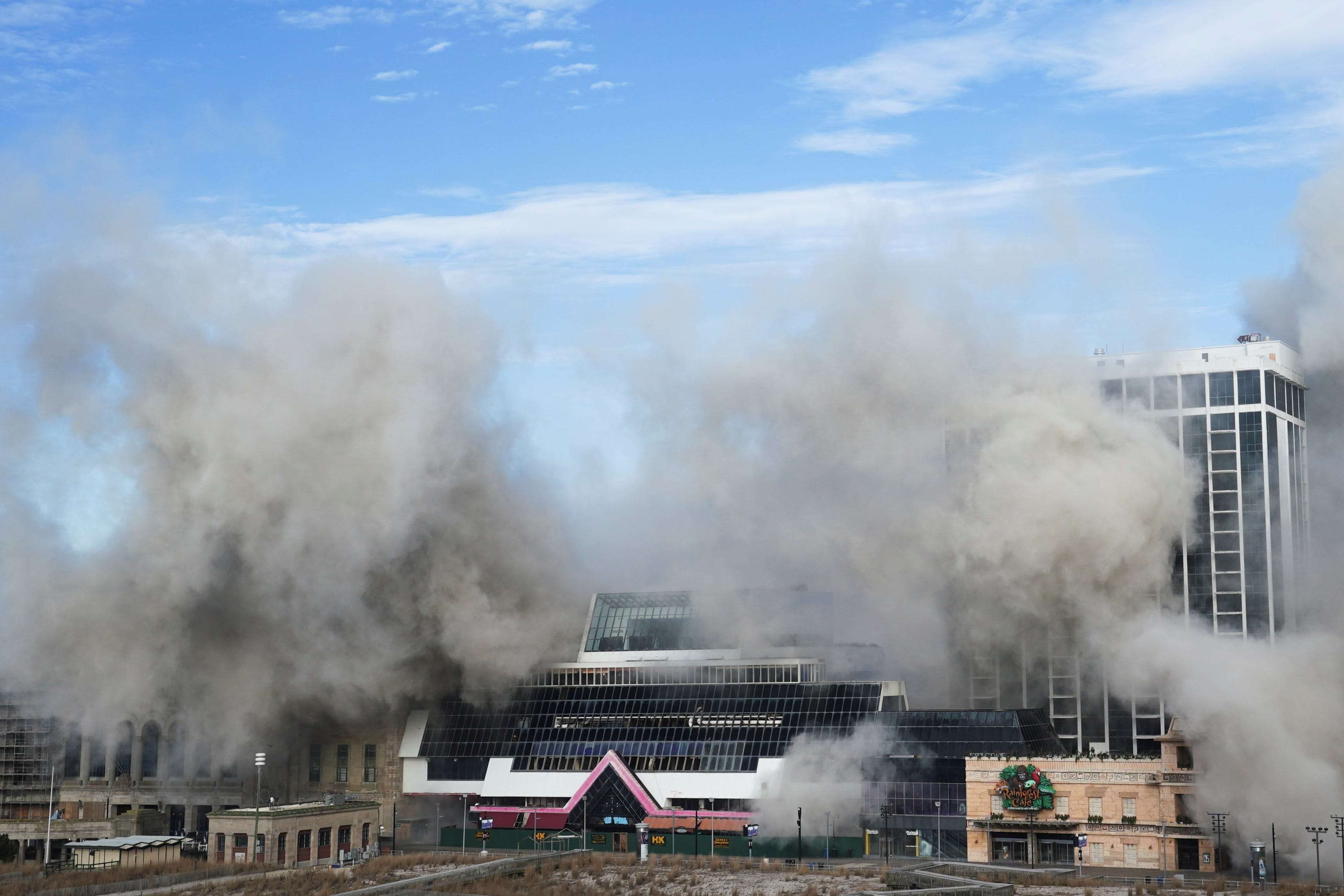 WATCH: Trump Plaza Hotel and Casino came tumbling down to a cheering