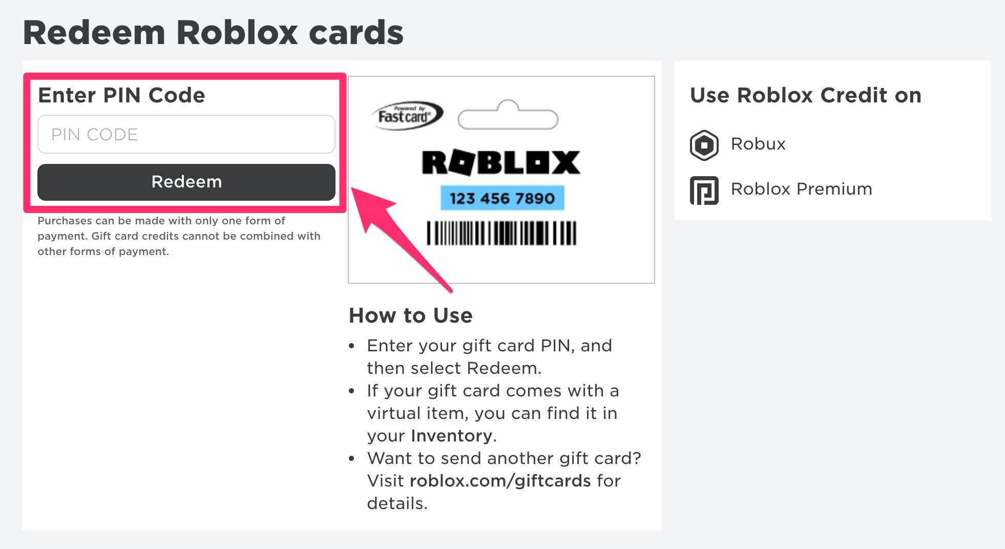 roblox robux gift card codes redeem