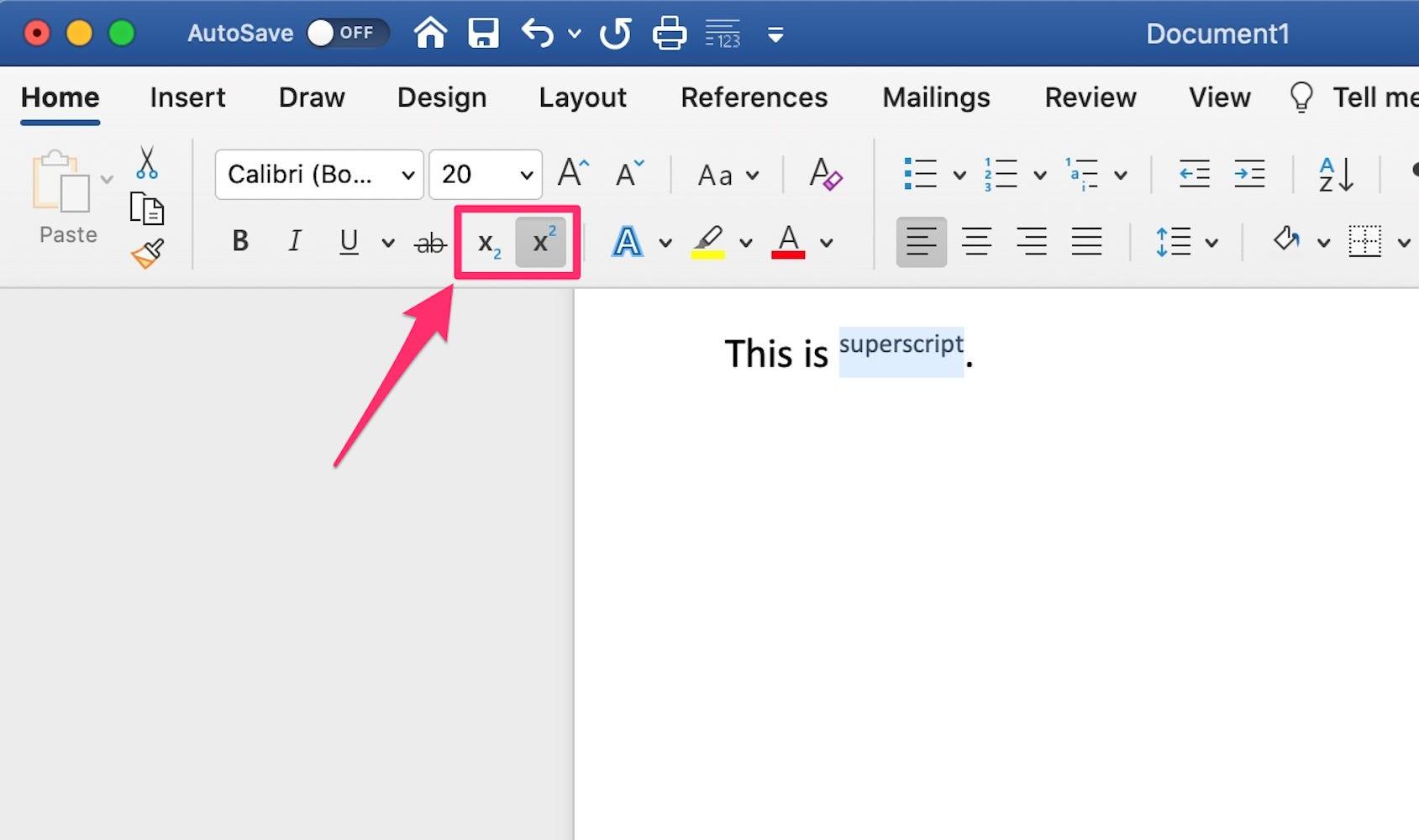 How to add a superscript or subscript in Microsoft Word when you