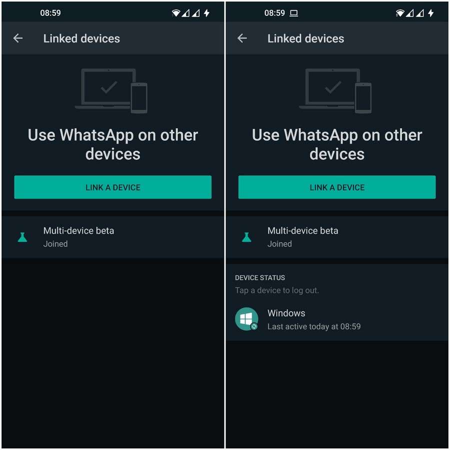 WhatsApp para vários dispositivos beta