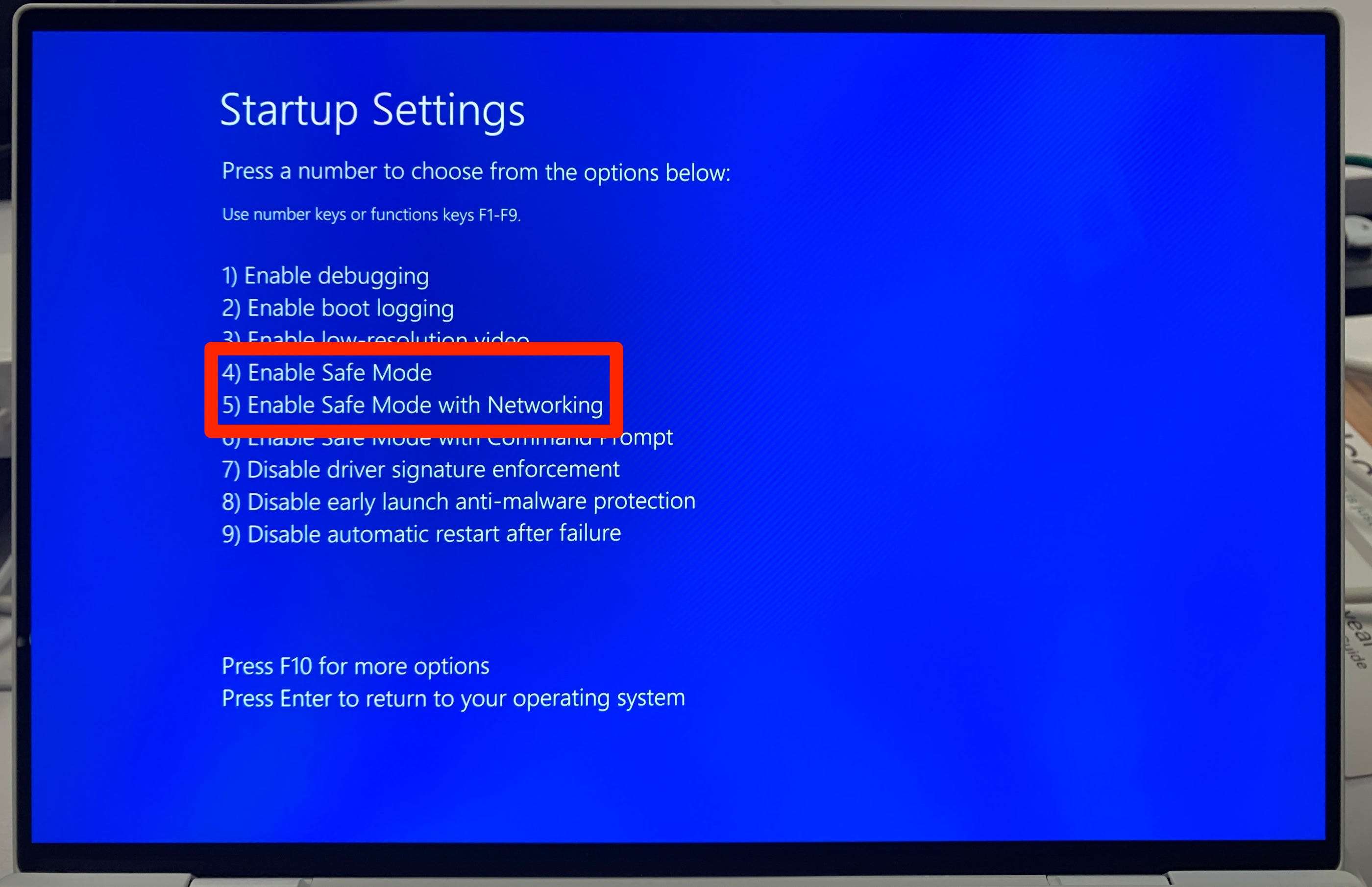 How to start Windows 10 in Safe Mode and then exit later
