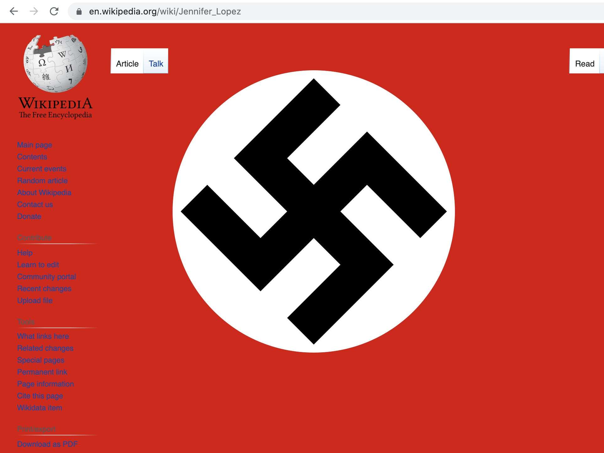 Pictures of Swastikas temporarily replaced Wikipedia pages for Jennifer  Lopez, Ben Affleck | Business Insider India