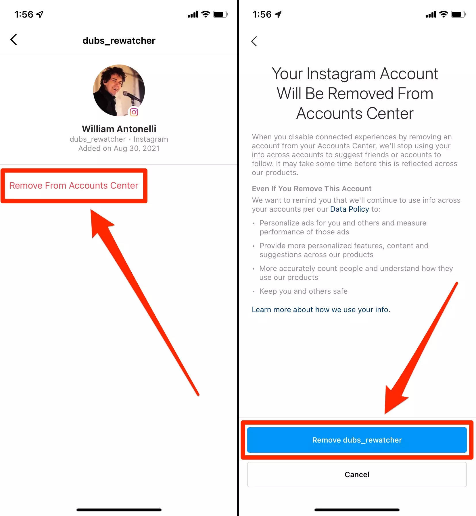 How to unlink your Instagram accounts from Facebook or each other