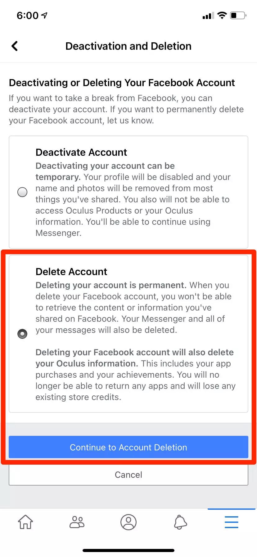 So löschen Sie Ihr Facebook-Konto auf einem Computer oder Telefon und speichern alle Ihre persönlichen Daten
