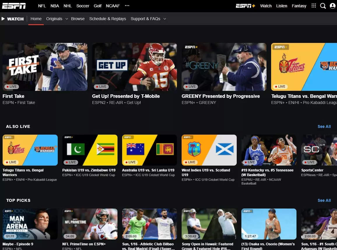 stream sports for free sites