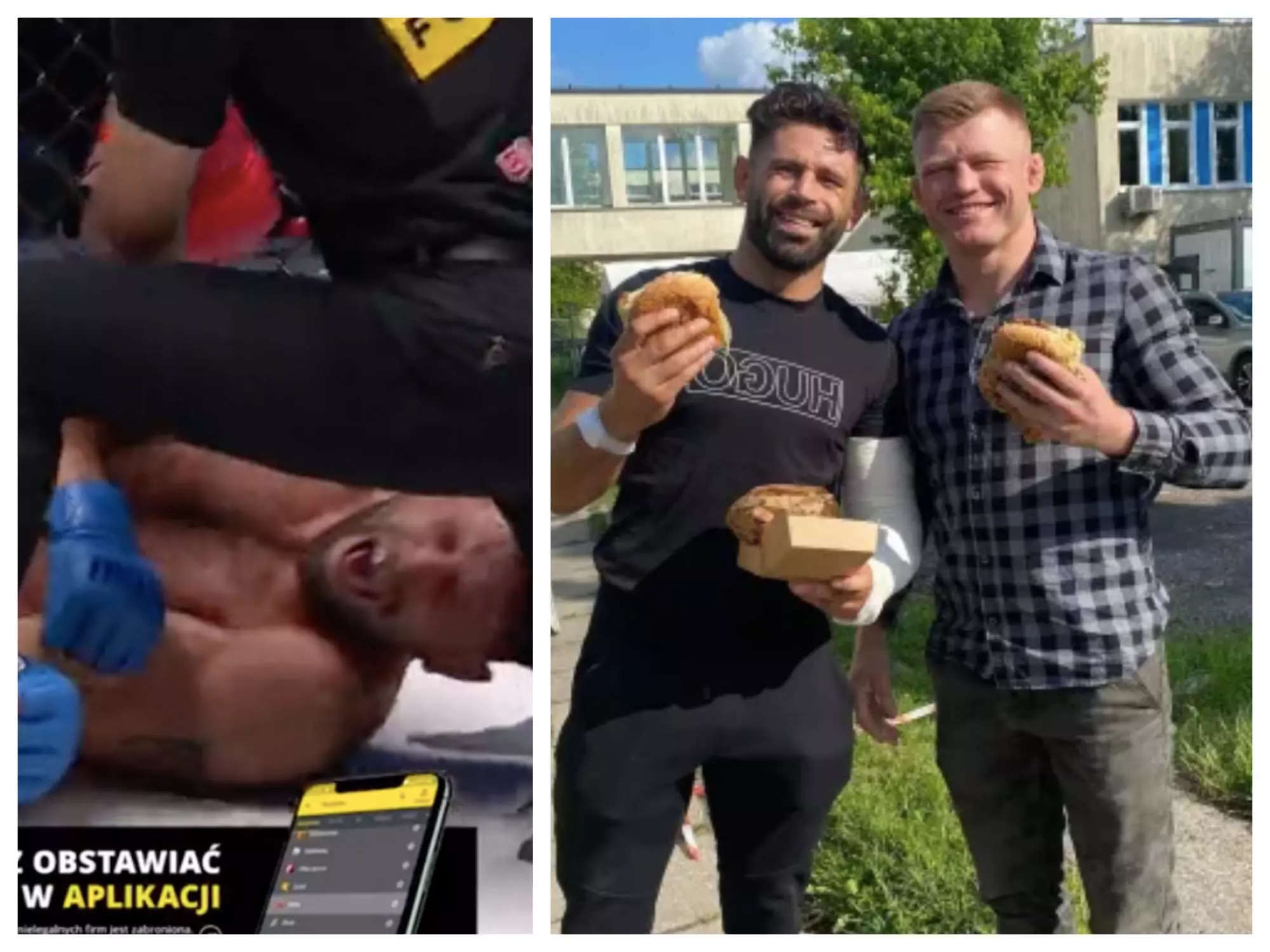 Zawodnik MMA przynosi przeciwnikowi burgera dwa dni po zwichnięciu ręki w środku meczu