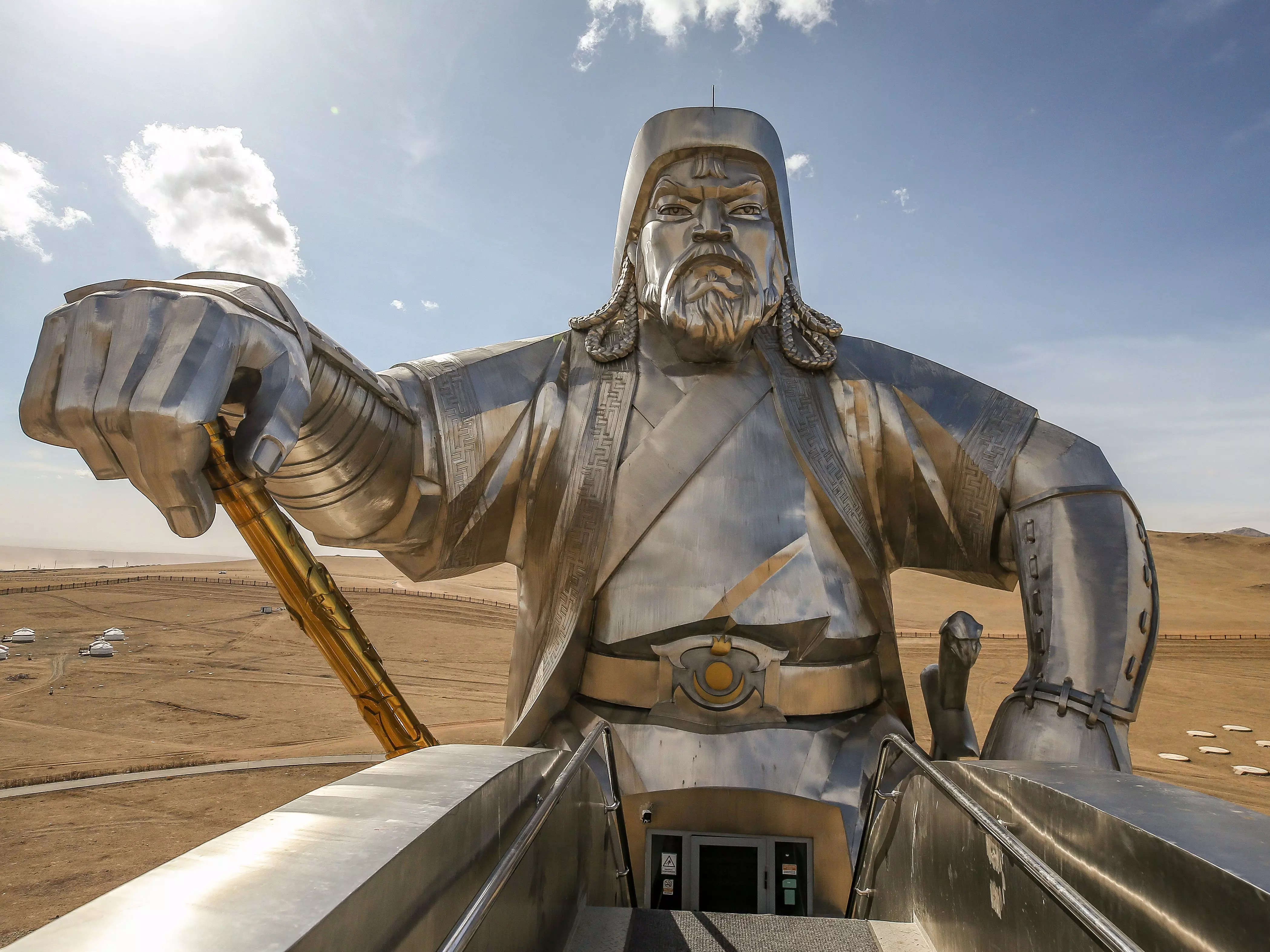 Archaeologists say swastika-decorated ruins could be a clue to the palace of Genghis Khan's bloodthirsty grandson