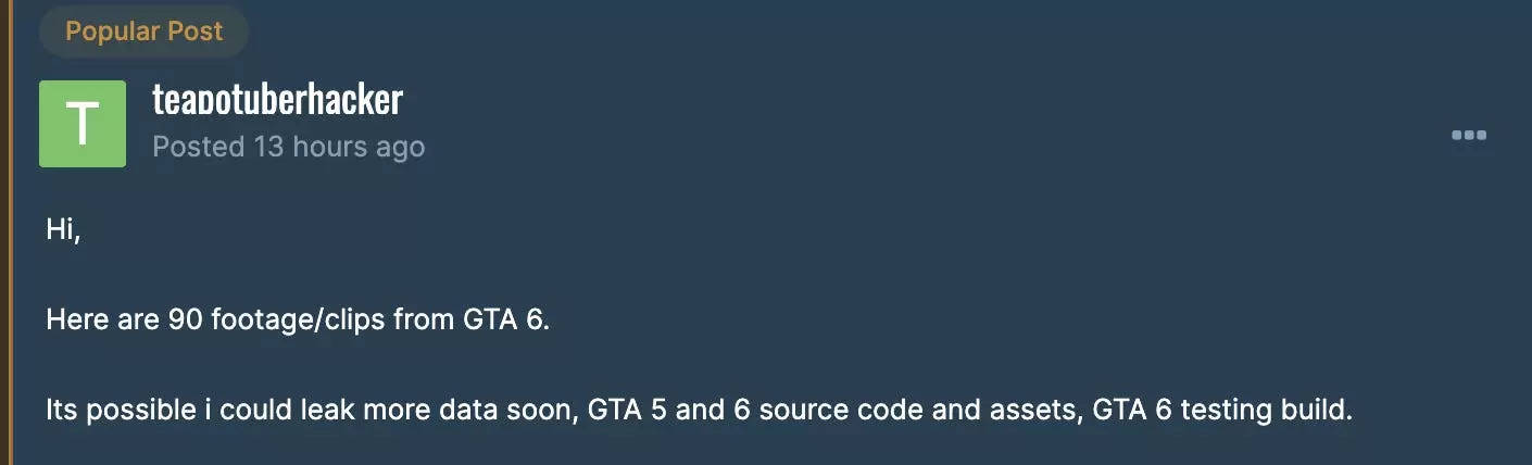 GTA 6 Leaks Surfaces Online