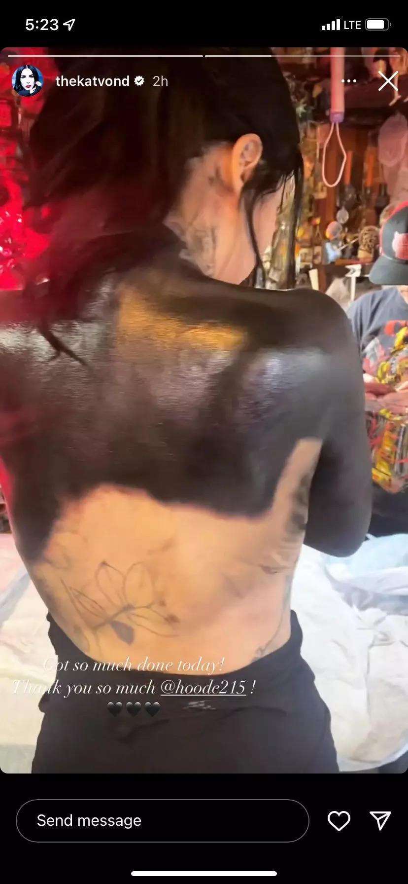 Kat Von D revealed that she's covering tattoos on her back with solid black  ink | Business Insider India