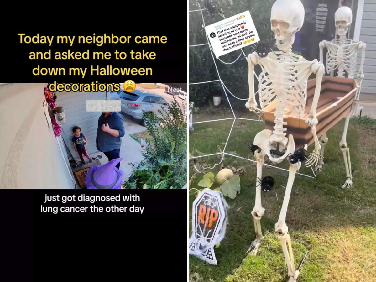 A man asked his neighbor to take down her \'morbid\' Halloween ...