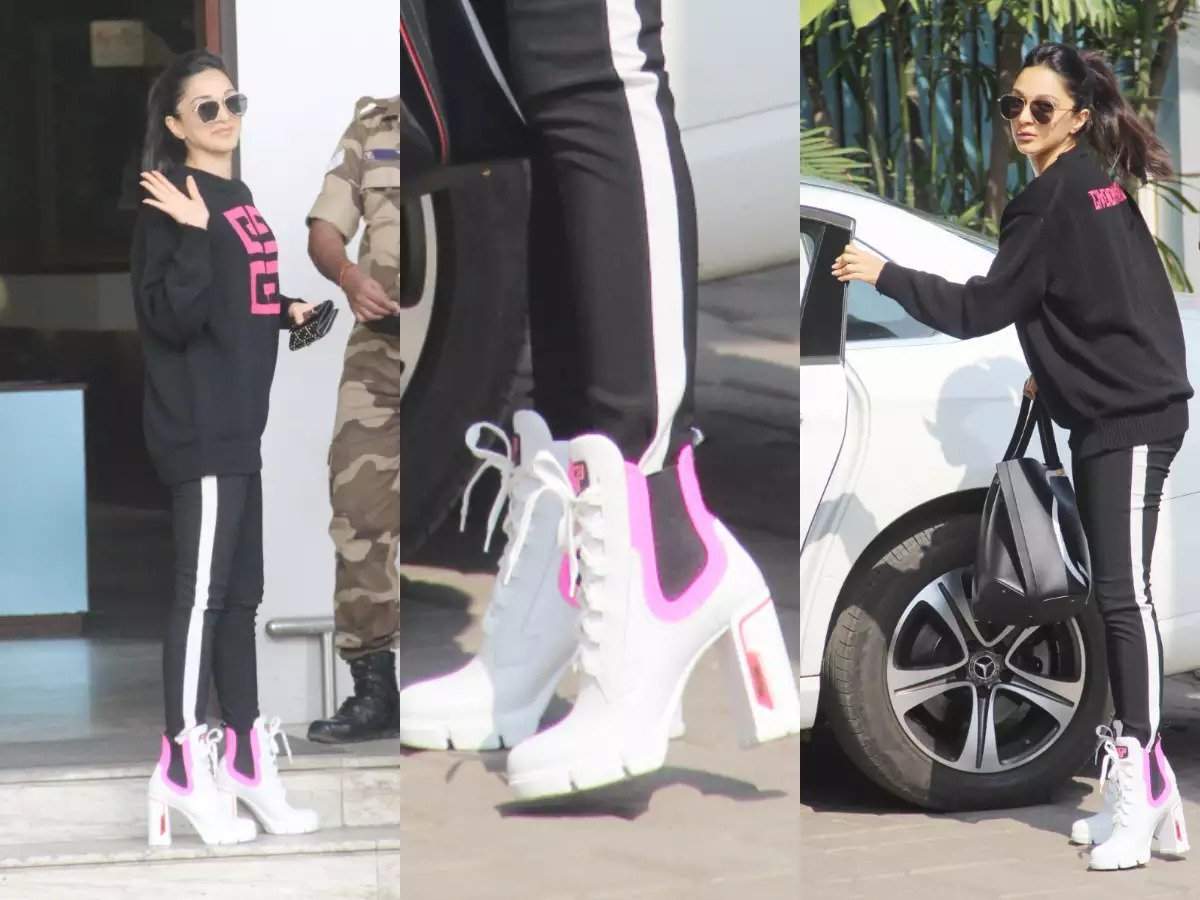 Kiara Advani was spotted wearing Prada sneaker heels in Good Newwz Movie  promotion