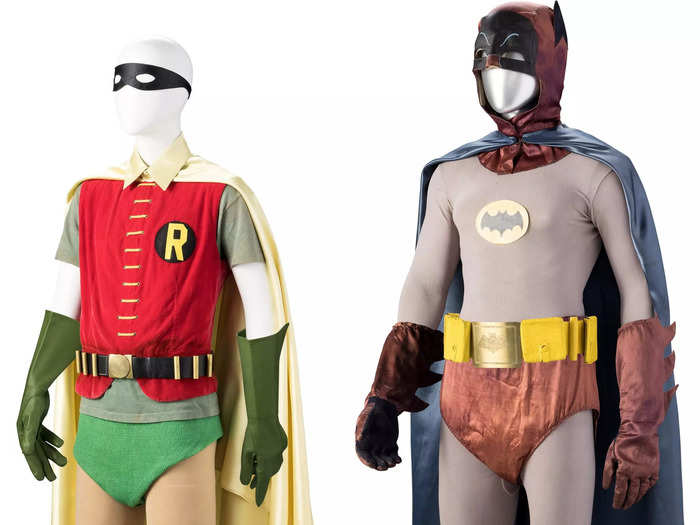 Bidding for this set of Batman and Robin costumes from ABC TV's "Batman" series that ran from 1966 to 68 starts at $500,000. Together, the costumes are the most expensive item in the auction.