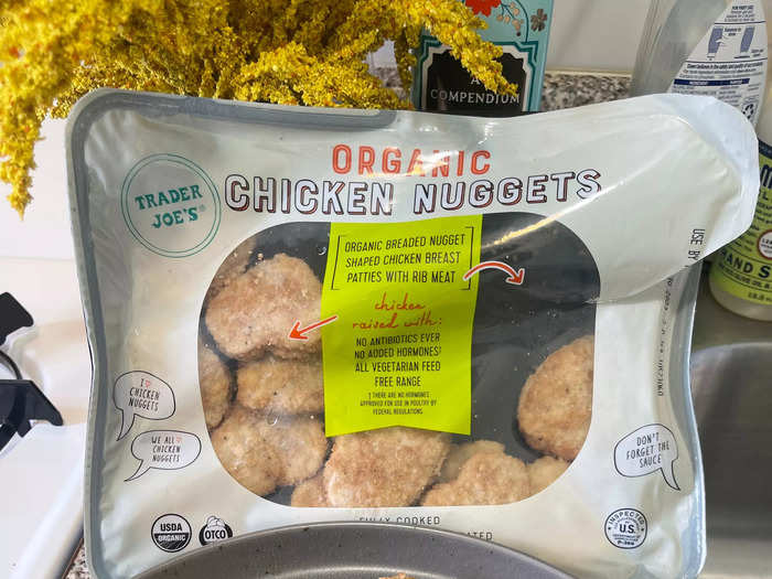 Trader Joe's organic chicken nuggets looked lighter in color than I expected.
