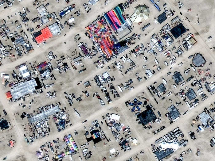 A bird's-eye view of the festival on August 29 showed Black Rock City dry and running according to plan.