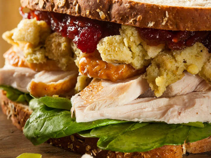 For a healthier leftover turkey sandwich, use whole grain bread 